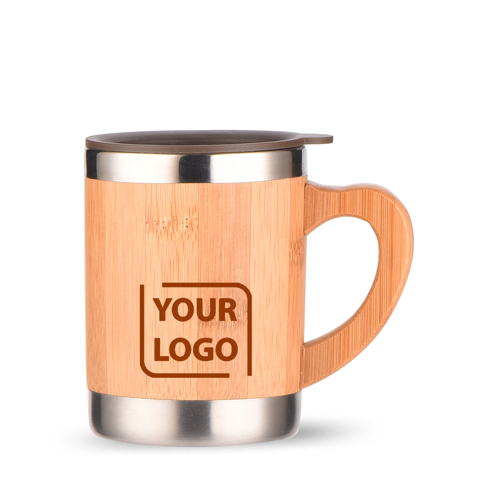15oz Stainless Steel Bamboo Coffee Mug - ADMA1289 - IdeaStage Promotional  Products