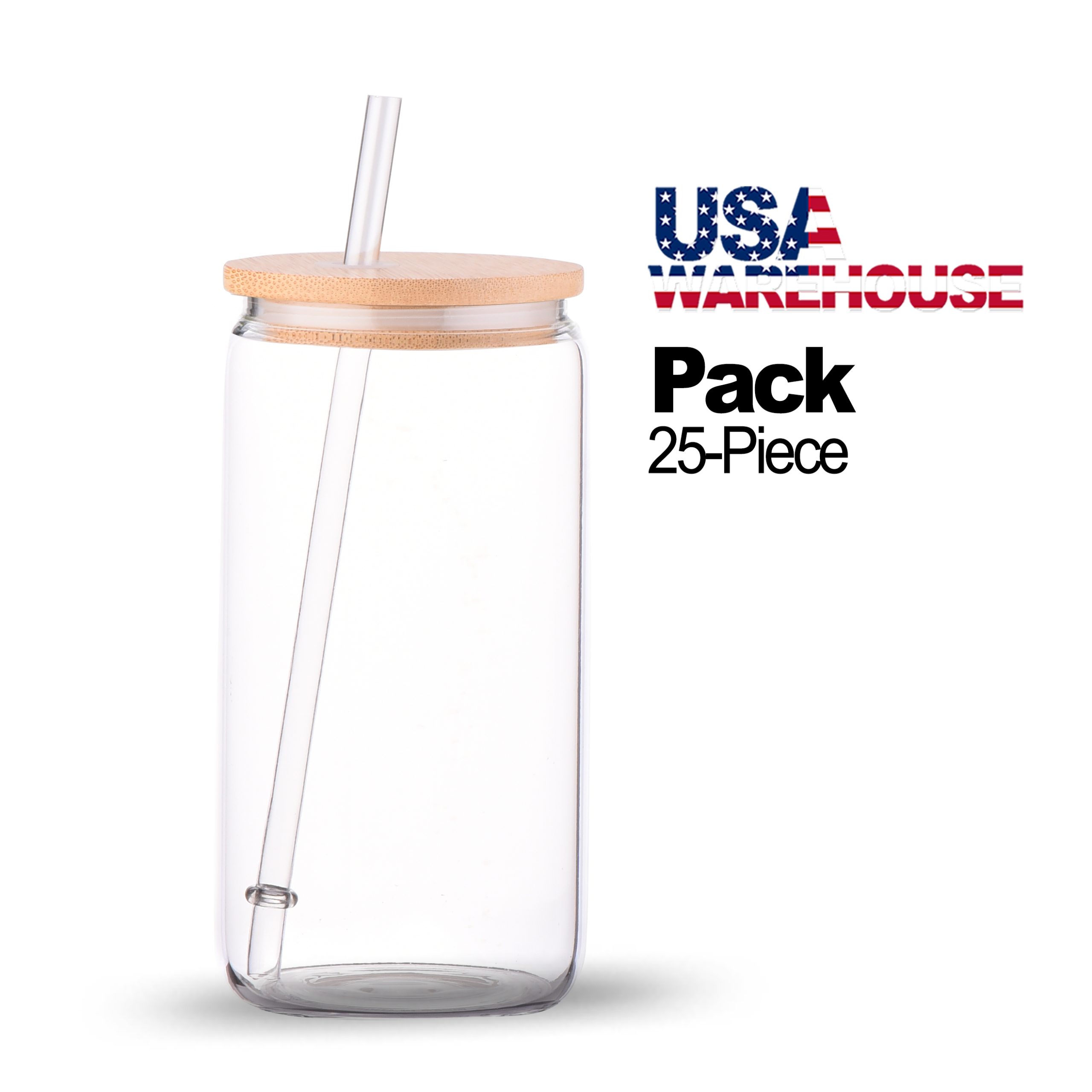Libby Glass Cup w/Bamboo Lid & Straw